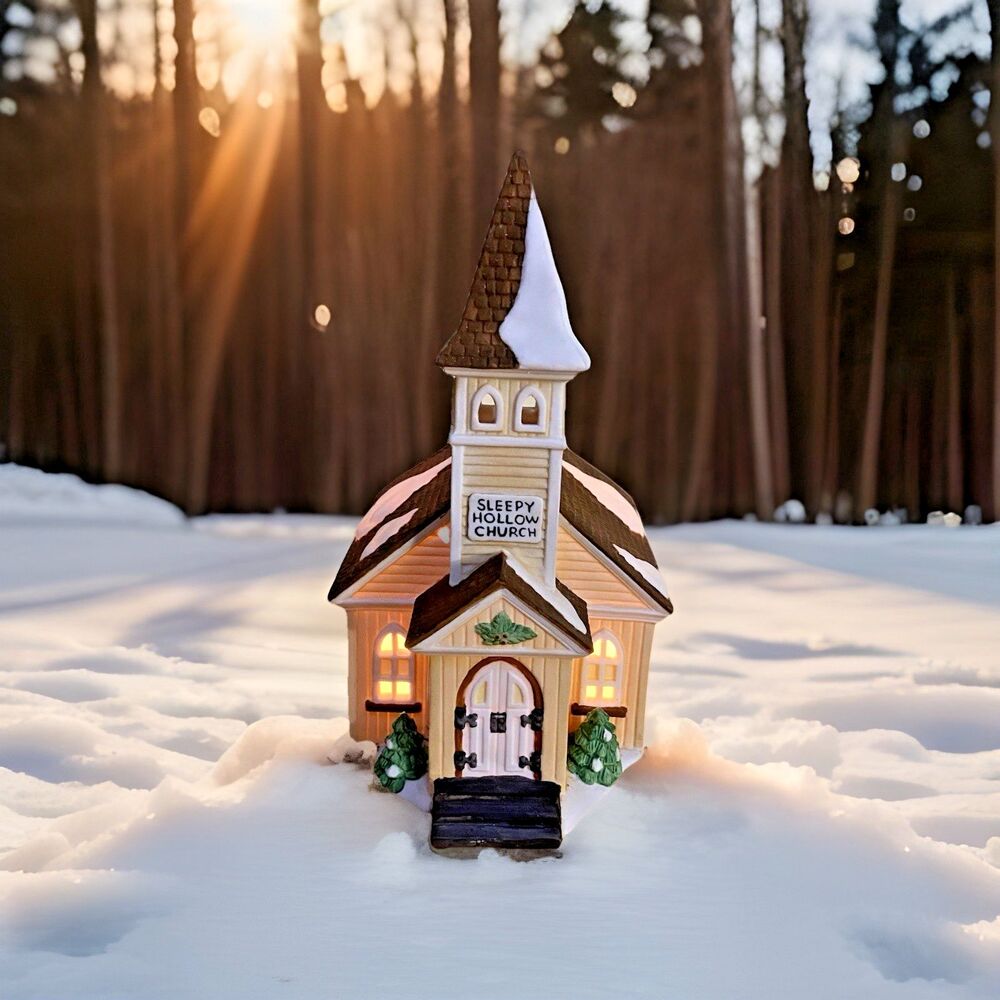 Department 56 Heritage New England Village Series Sleepy Hollow Church Vtg 1990